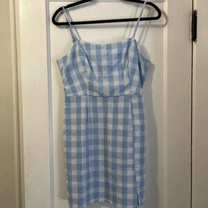 BP Preppy Blue & White Plaid Mini Dress